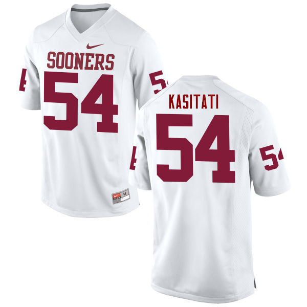 Men Oklahoma Sooners #54 Nila Kasitati College Football Jerseys Game-White - Click Image to Close
